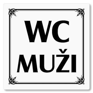 WC muži, 80x80mm, bílá, Nebraska